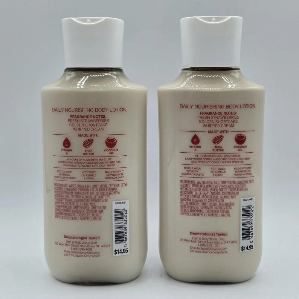 Bath and Body Works Strawberry Pound Cake Body Lotion Bundle Set